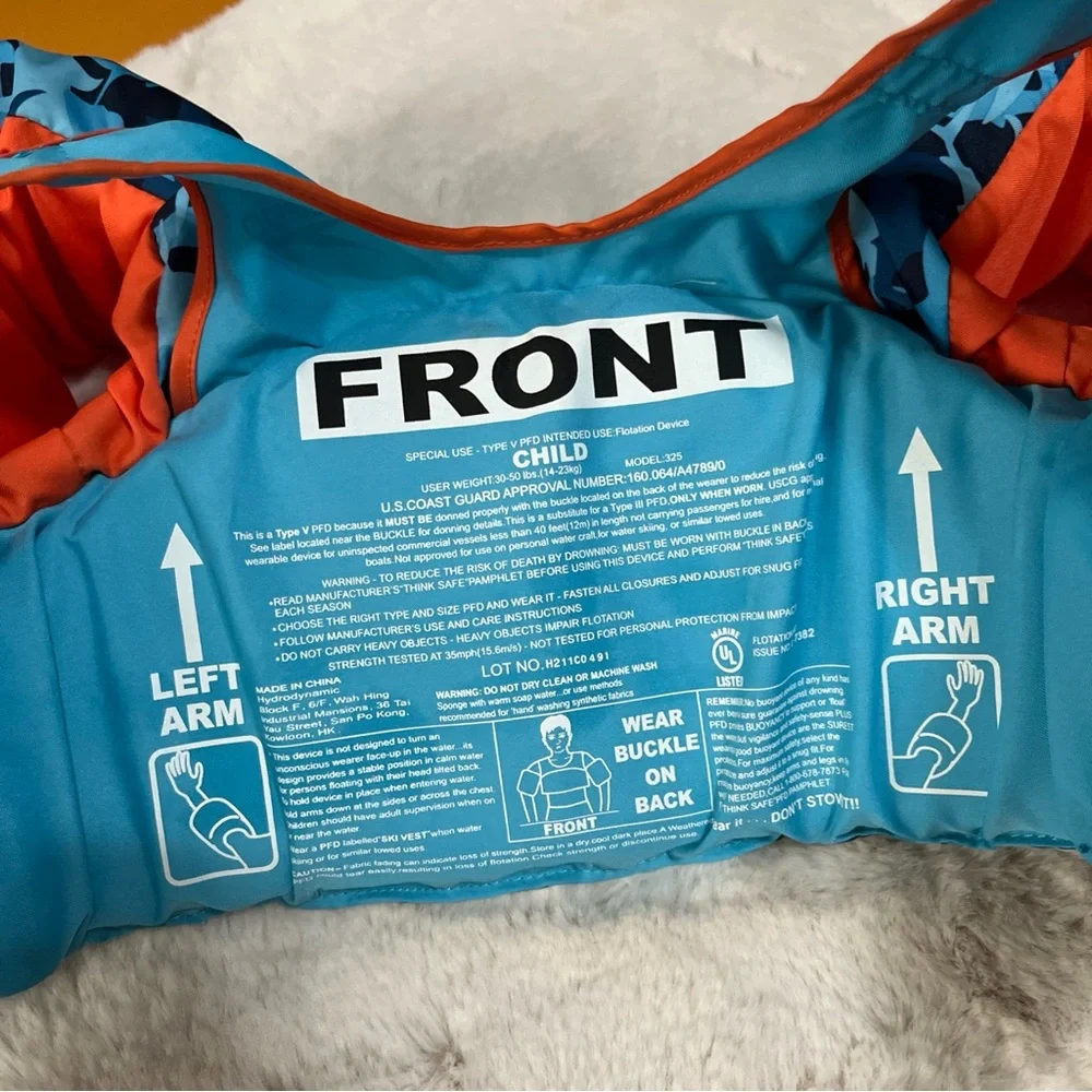 Speedo Kids Swim Vest -‎ Blue and Orange